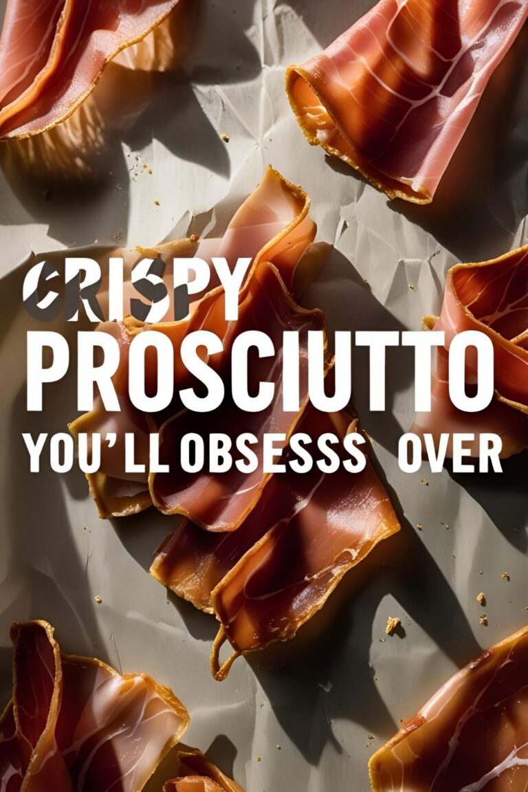 Crispy prosciutto slices on baking tray – salty snack recipe made in oven