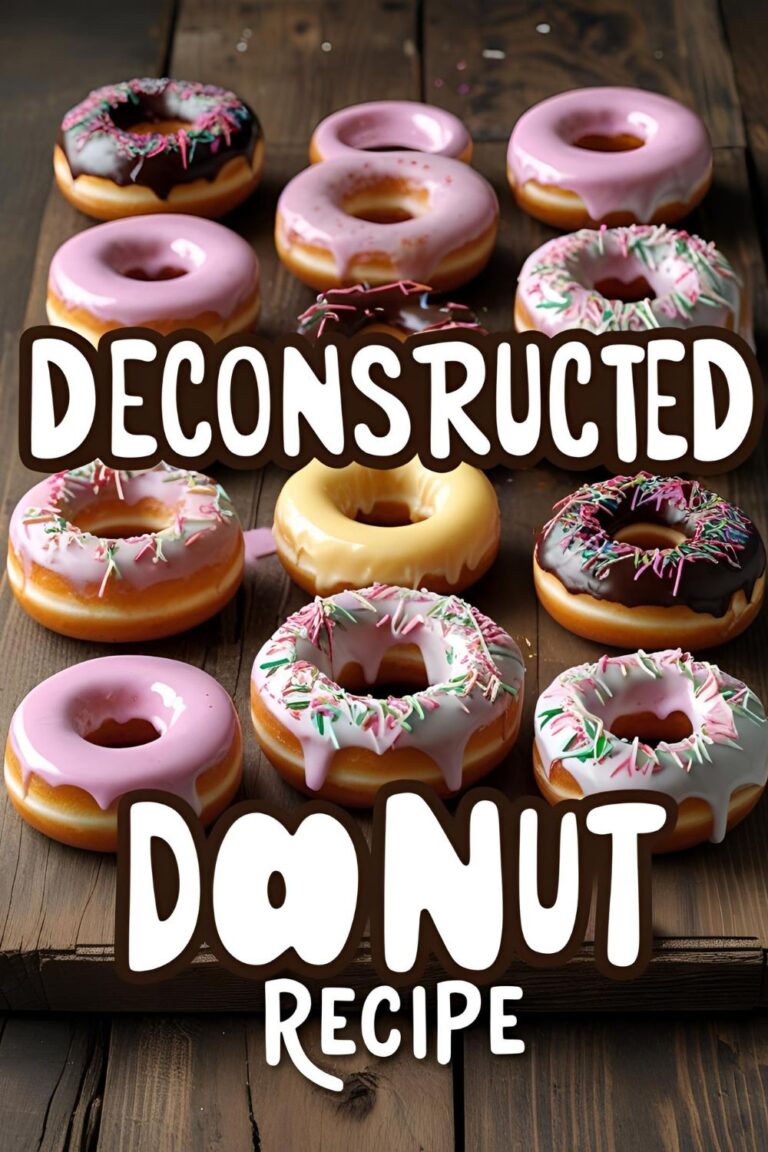 A stylish presentation of deconstructed donuts with various fillings and toppings.