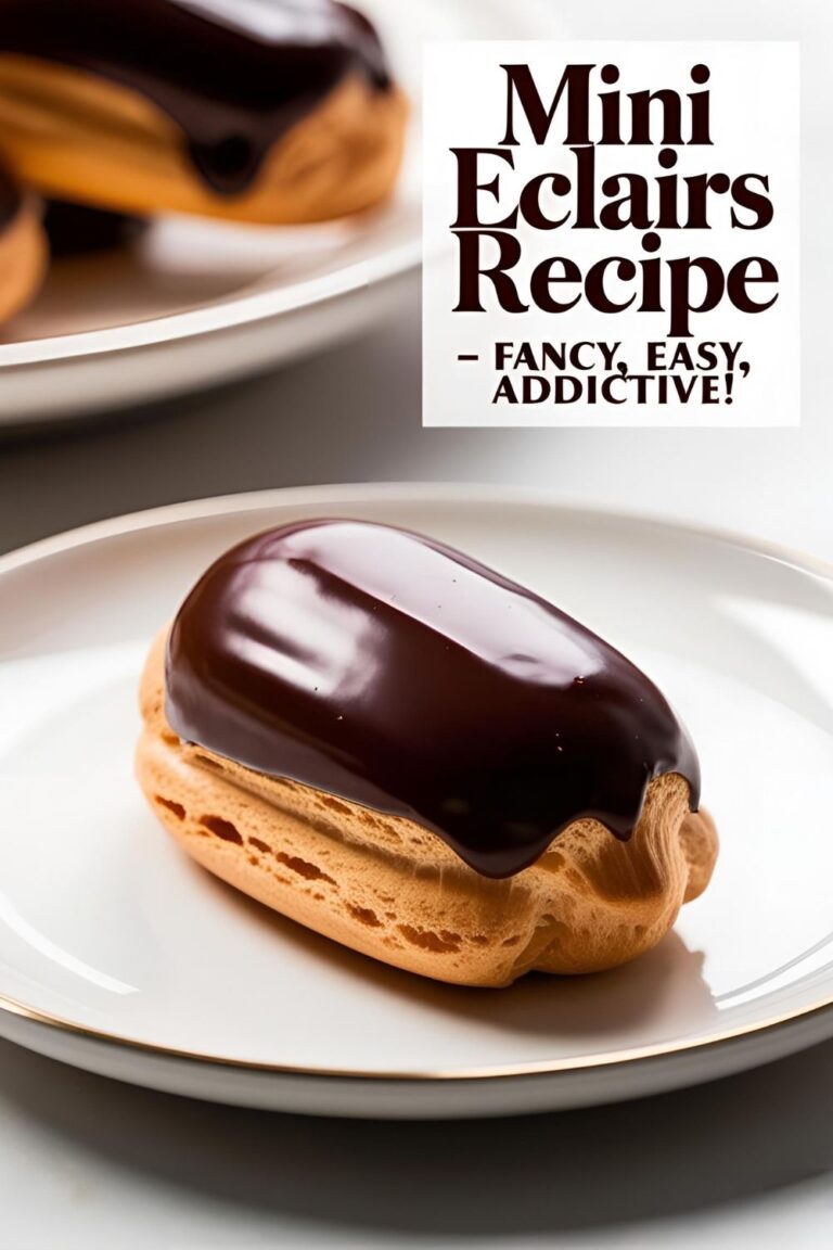 A plate of chocolate-glazed mini eclairs filled with pastry cream, styled for a home baker's dream treat