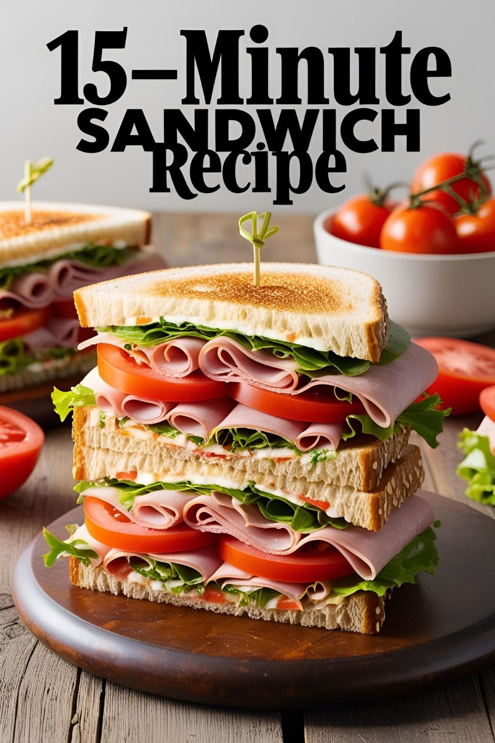 A delicious 15-minute sandwich stacked with meats, cheese, and fresh veggies.