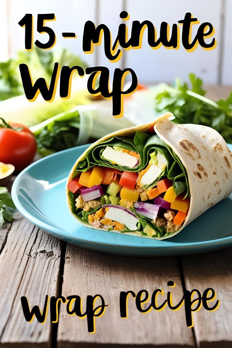 A freshly made wrap cut in half, showcasing colorful fillings.