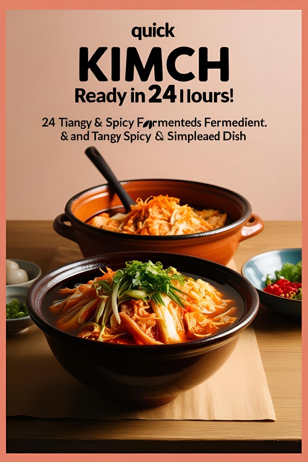 A jar of freshly made quick kimchi with vibrant colors.