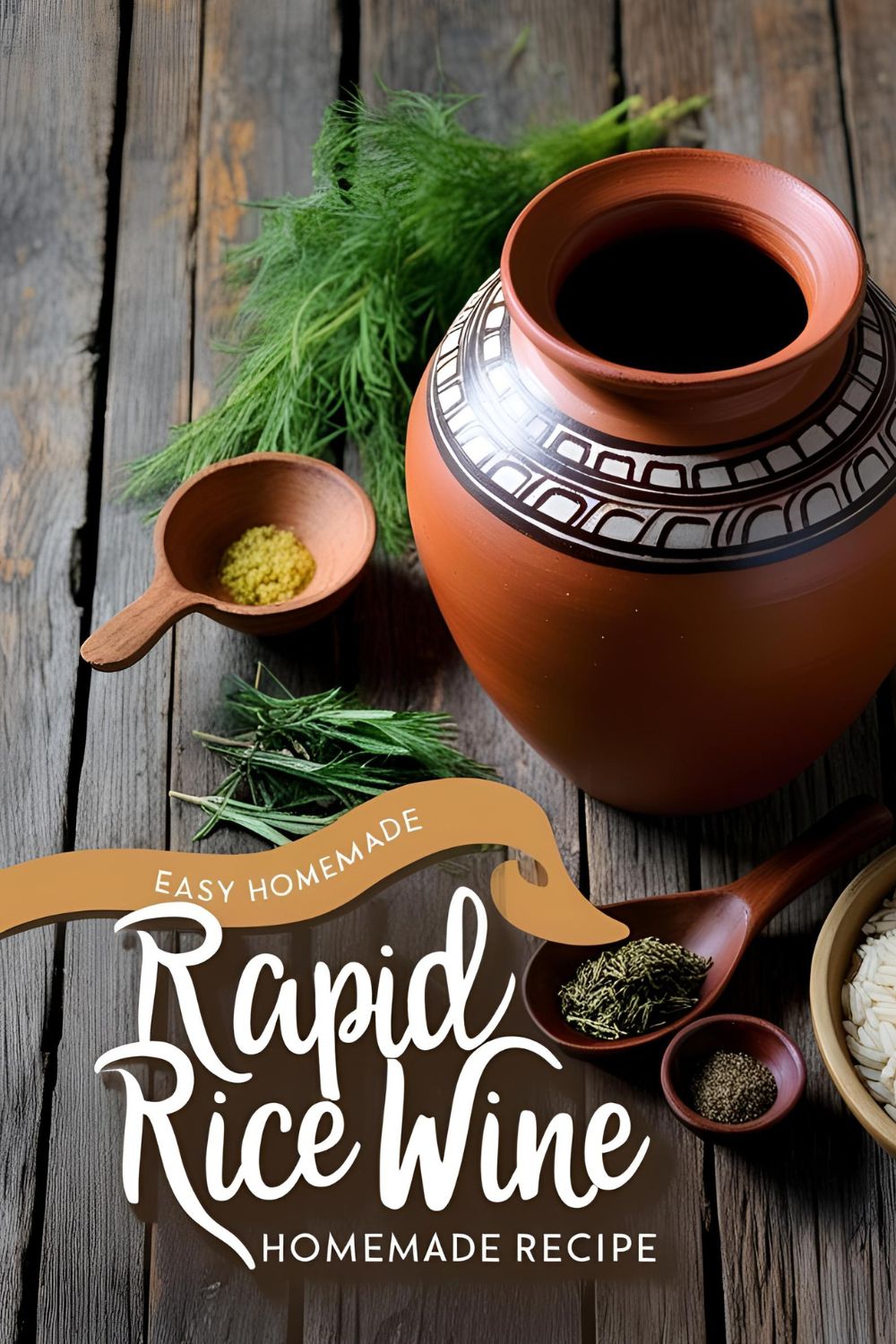A glass of homemade rapid rice wine on a wooden table, showcasing its golden hue and rustic charm.