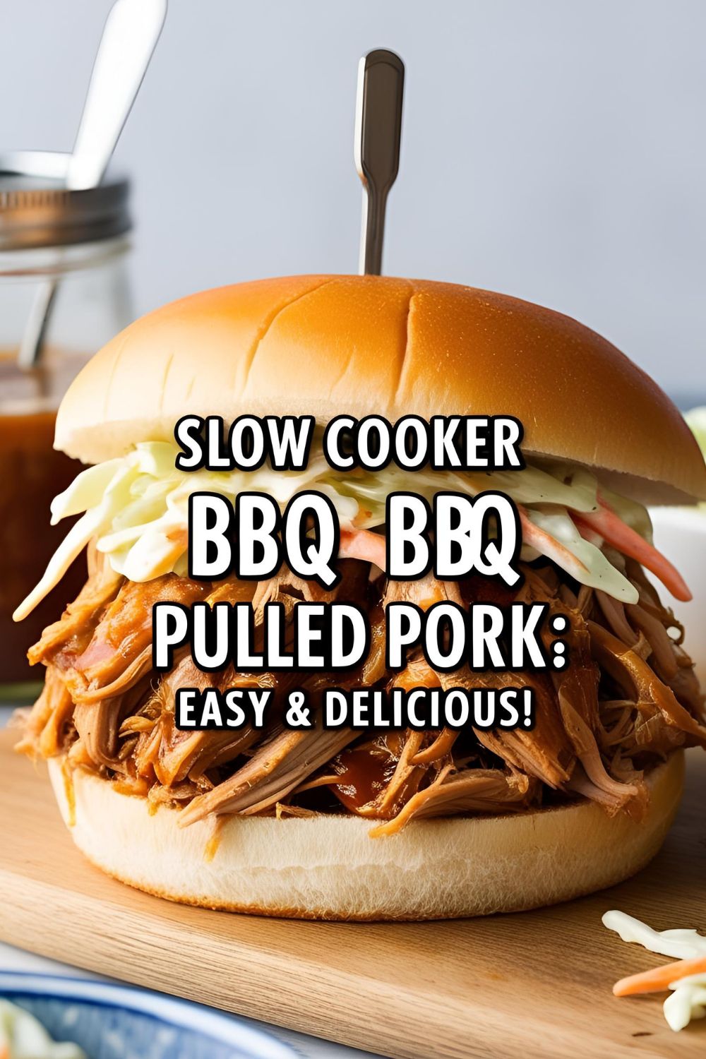 A juicy pulled pork sandwich topped with coleslaw, showcasing the perfect slow-cooked BBQ mea