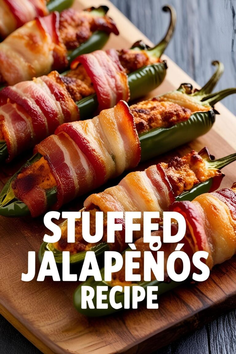 Close-up of bacon-wrapped stuffed jalapeños on a serving platter.