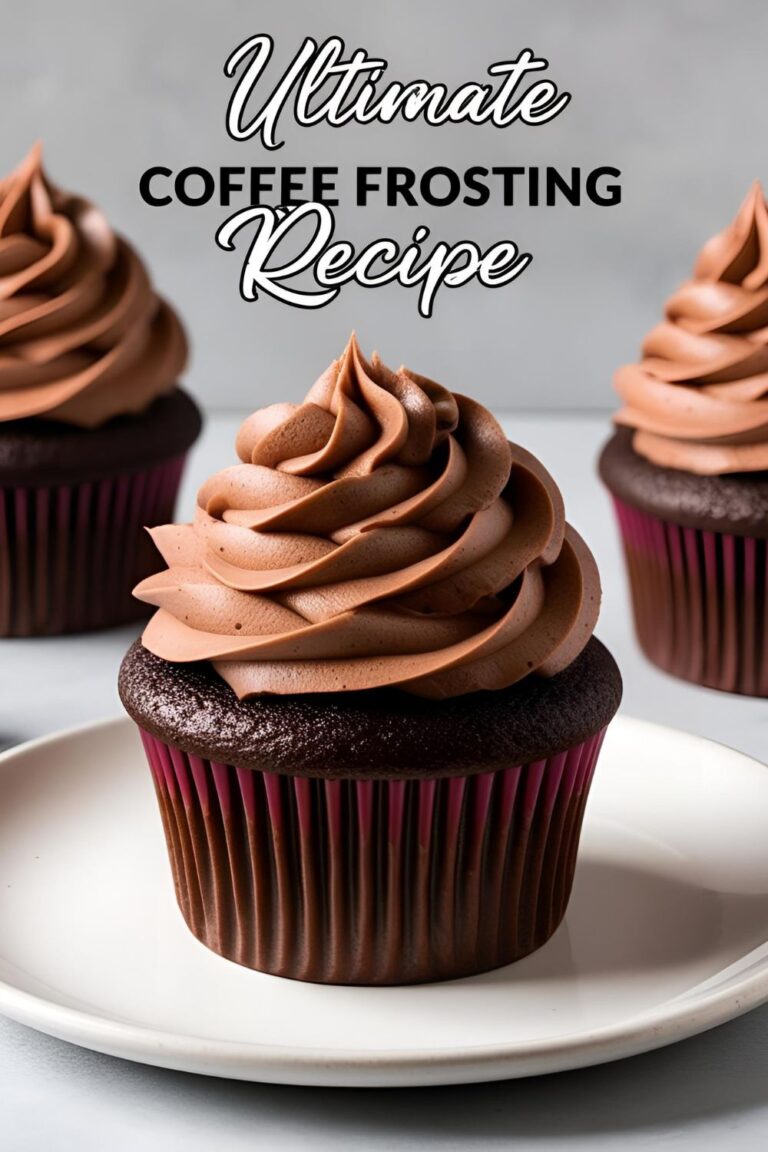 A swirl of creamy coffee frosting atop a chocolate cupcake.