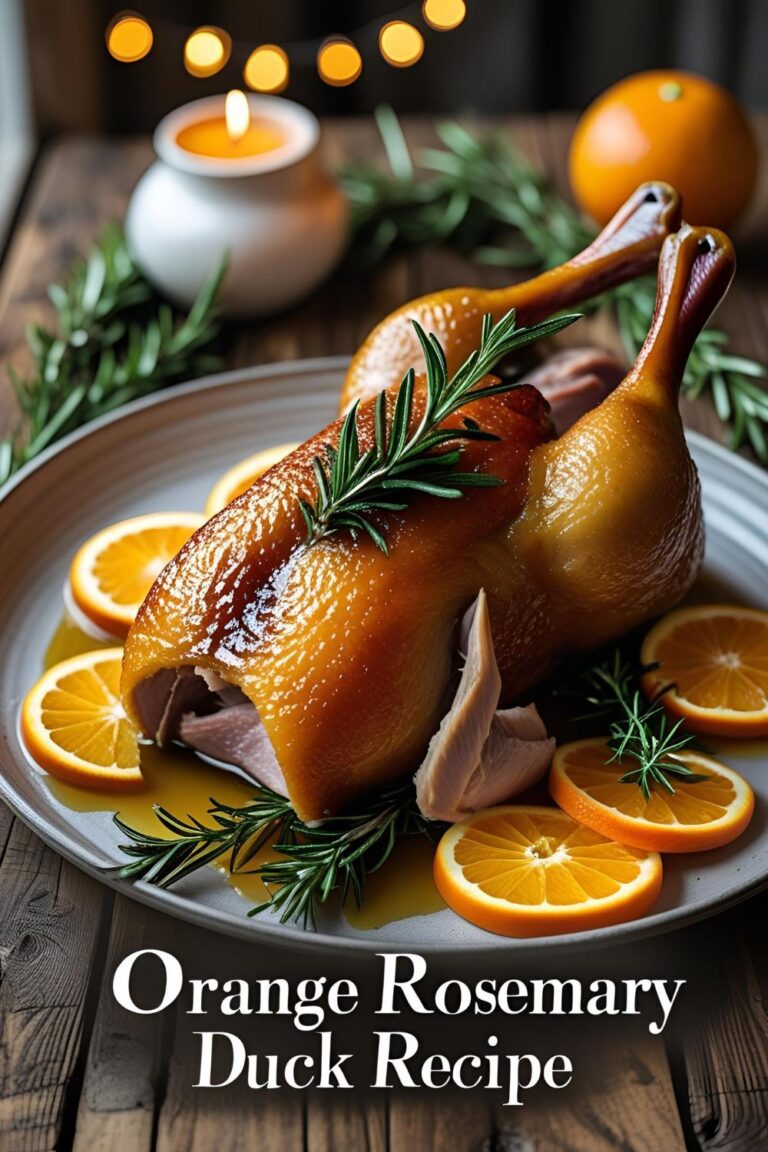 “🍊 Orange Rosemary Duck Recipe: Crispy Skin & Juicy Flavor Delight 🦆”