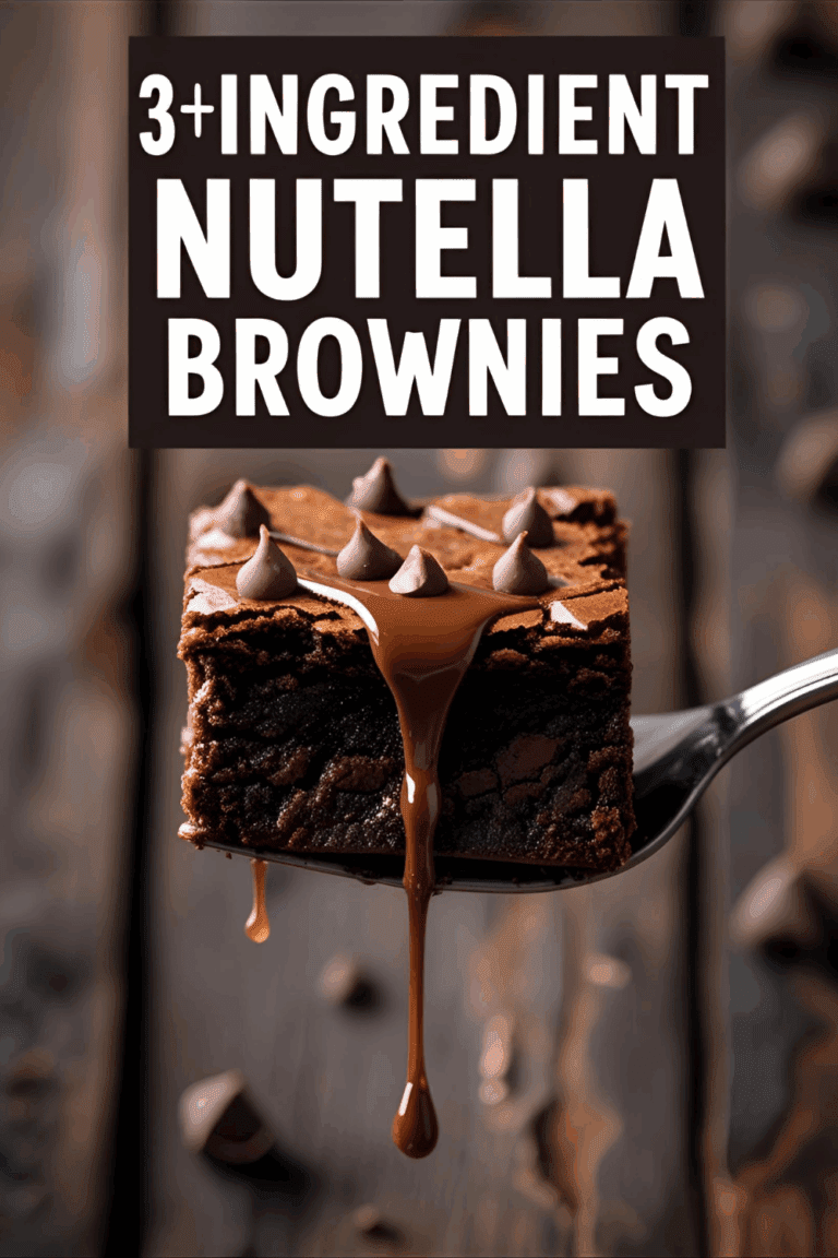Fudgy Nutella brownie in a mug with a molten center