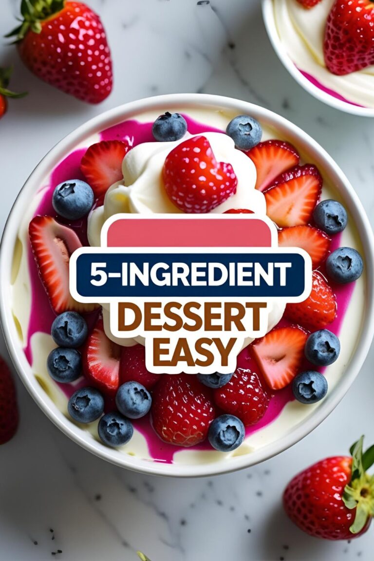 Layered 5‑Ingredient Dessert parfait with yogurt, berries, cookie crumbs, ready to impress friends