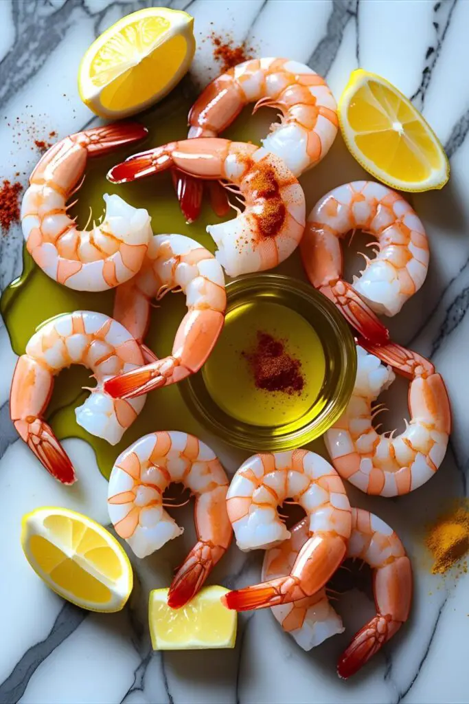 Close-up of golden crispy garlic shrimp with parsley