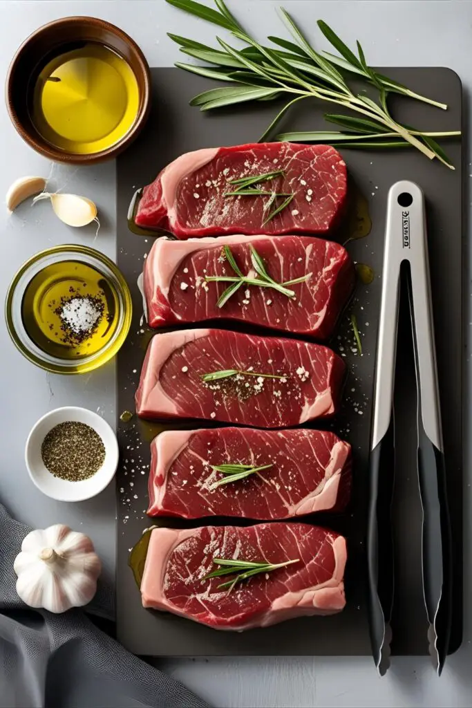 Air fryer basket holding a sizzling ribeye steak