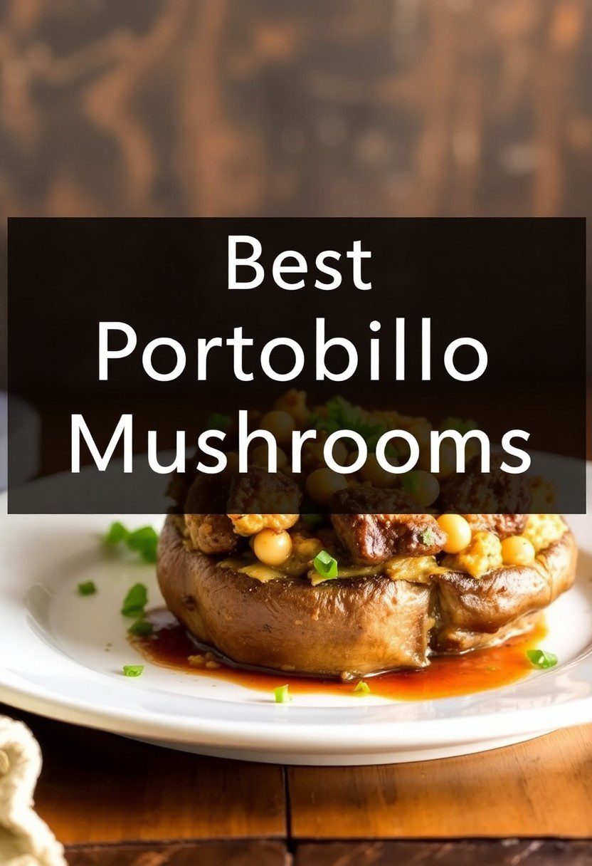 Stuffed portobello mushroom with melty cheese and parsley garnish