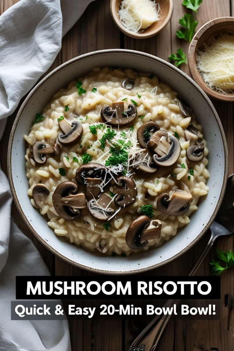 Creamy Mushroom Risotto Recipe: Quick & Easy 20-Minute Comfort Food Bowl