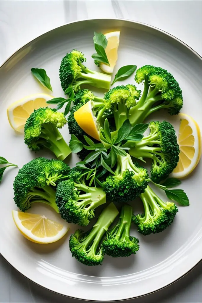 Spicy sriracha broccoli atop sesame seeds in air fryer basket