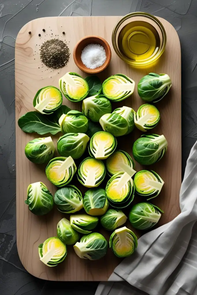  Crispy brussel sprouts plated with balsamic drizzle