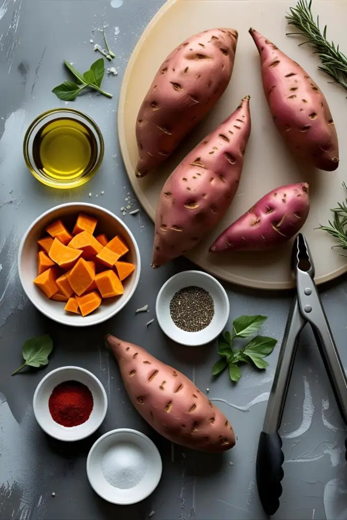  Air fryer basket with golden sweet potato cubes, paprika dust visible