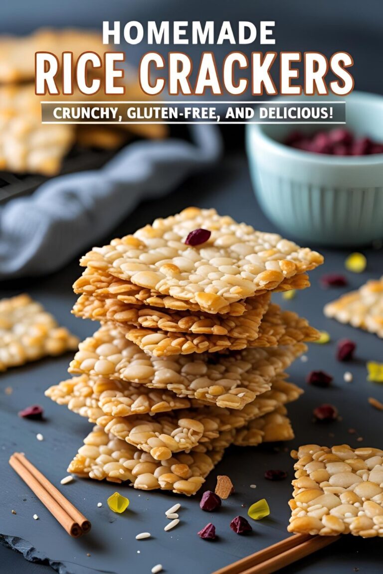 A plate of homemade rice crackers served with dipping sauces.
