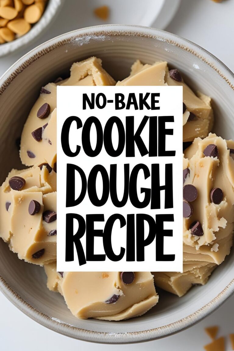 No-Bake Cookie Dough Recipe – creamy scoops in a bowl, perfect snack idea