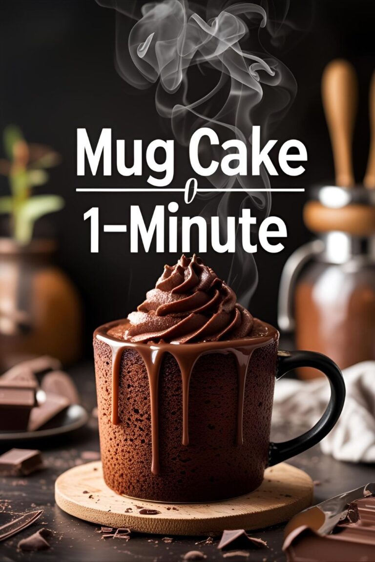 Chocolate mug cake with melting chips, spoon inside