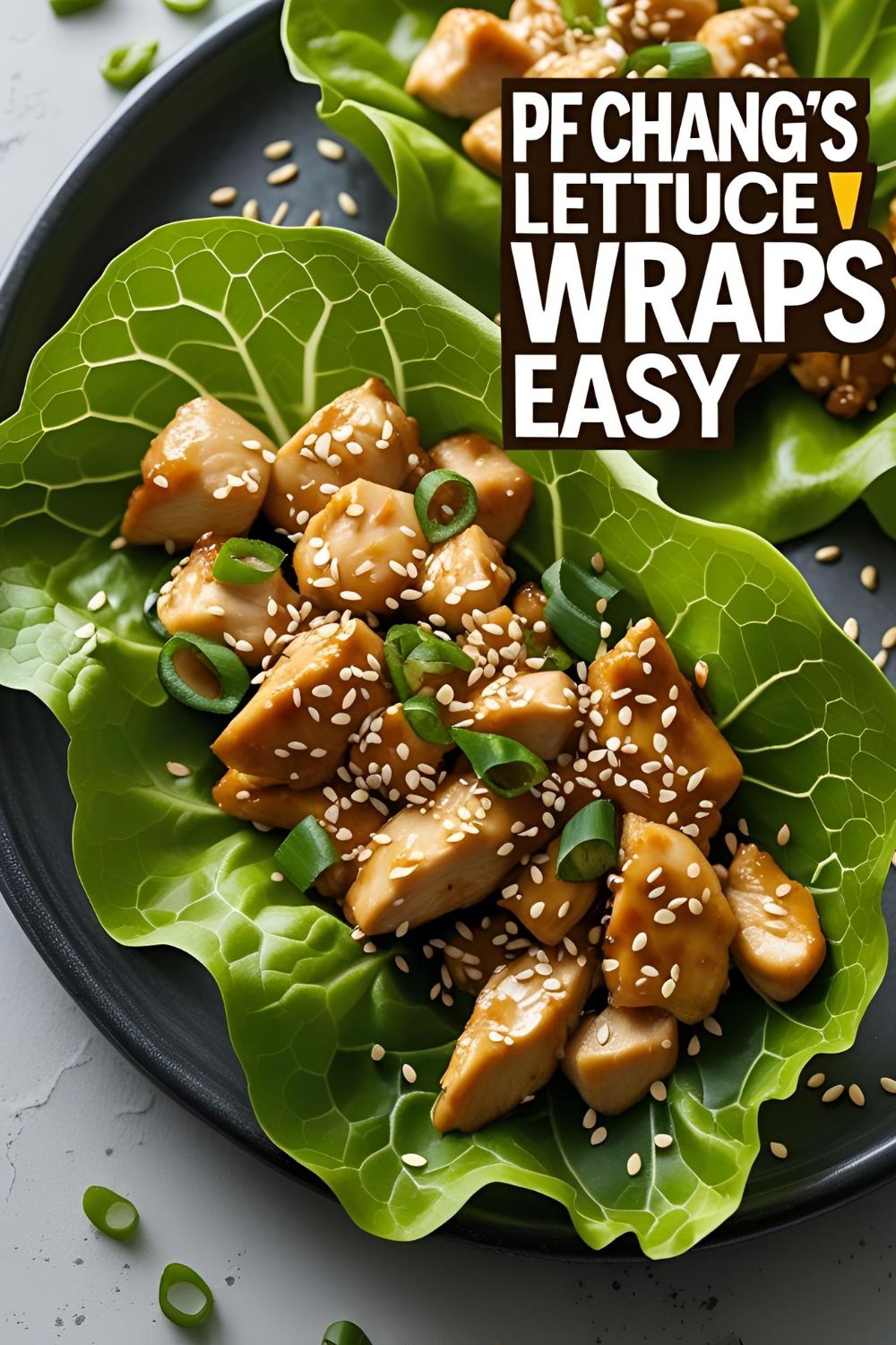Fresh lettuce wrap filled with savory chicken and green onions.