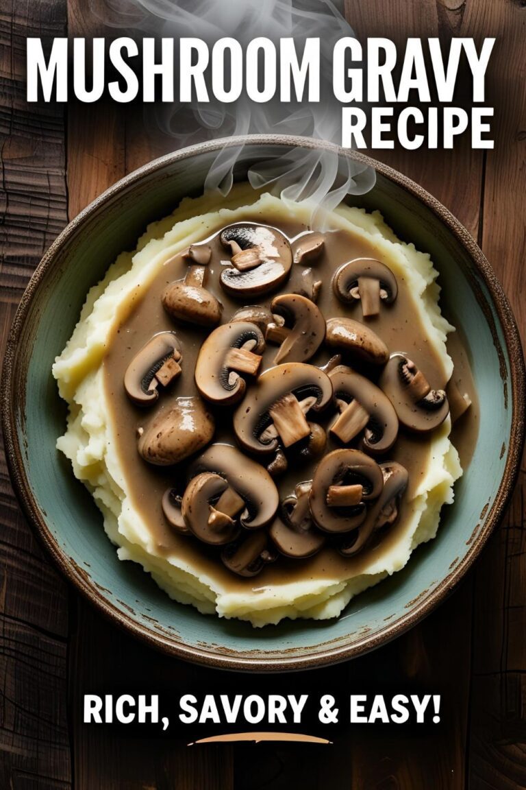 Rich and easy mushroom gravy recipe—savory, umami-packed sauce perfect for roasts, mashed potatoes, and vegan dishes. Ready in under 15 minutes!