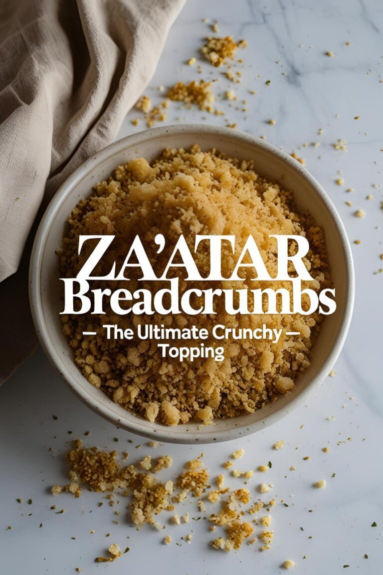 "Bowl of homemade za'atar breadcrumbs ready to sprinkle on dishes."