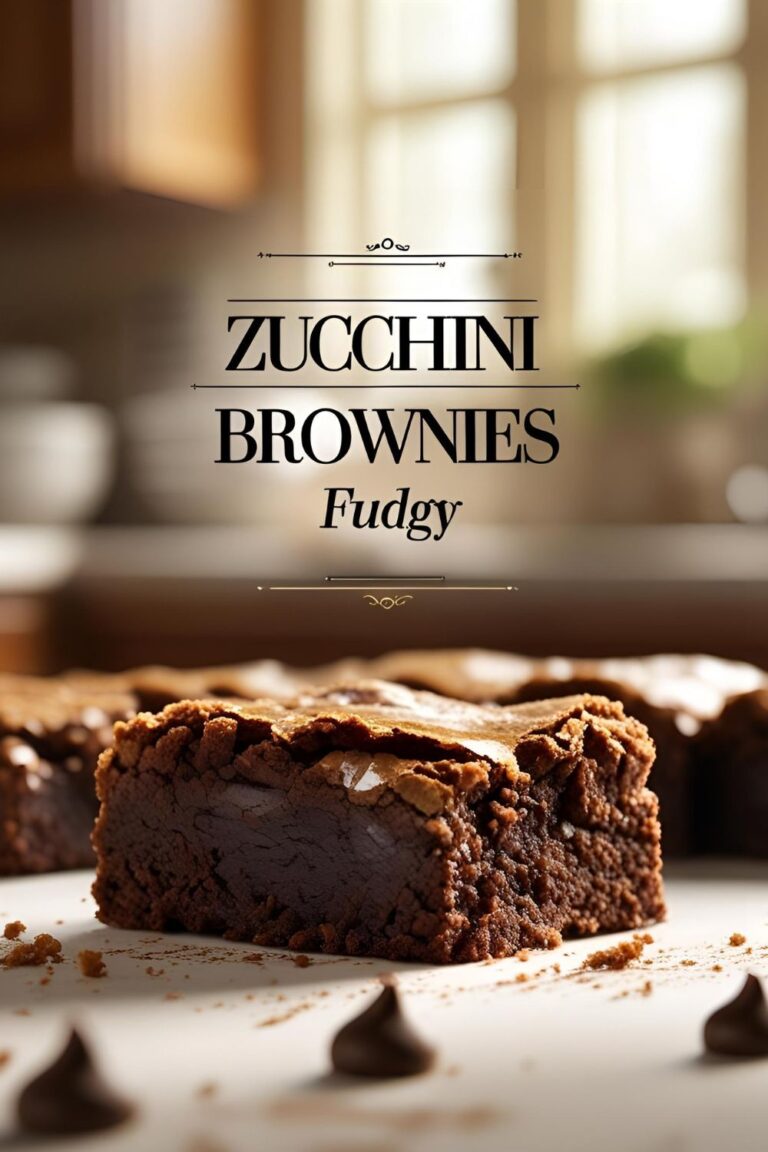 Fudgy zucchini brownie slice with melted top