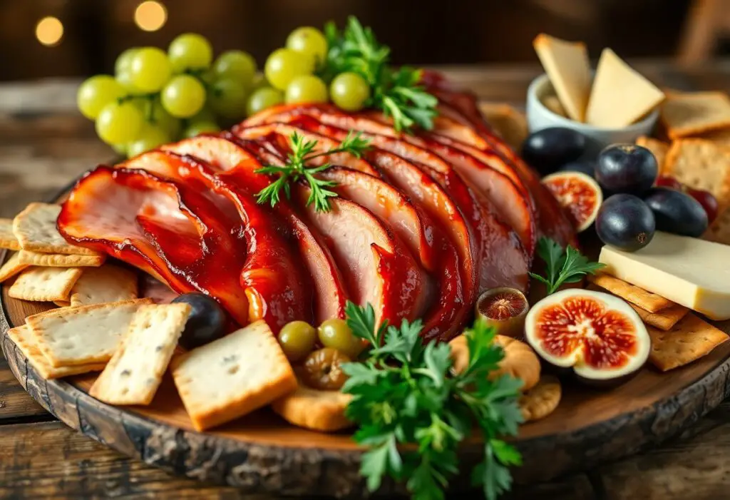 how to decorate a ham platter