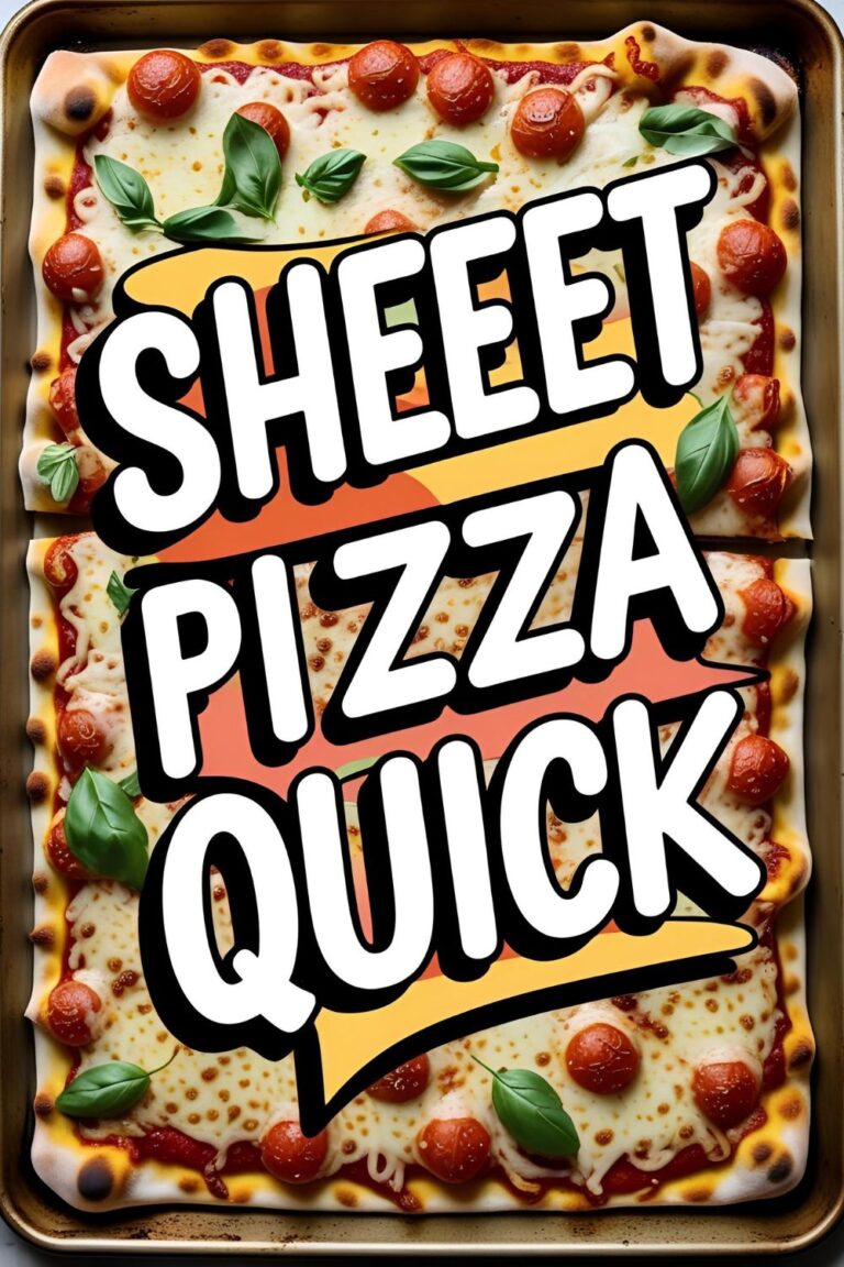 Golden sheet pan pizza with bubbling cheese and herbs