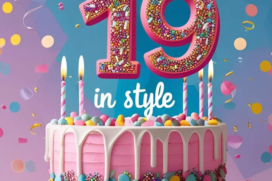 19 Birthday Cake with Vibrant Frosting