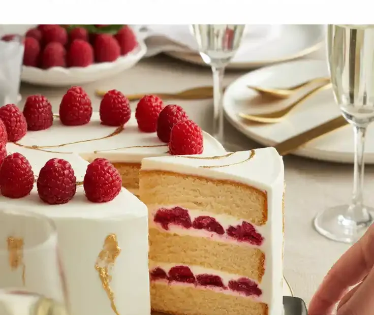 A Pinterest pin with the text "The Perfect Cake for Your Late Twenties" over a photo of a chic and modern birthday cake.