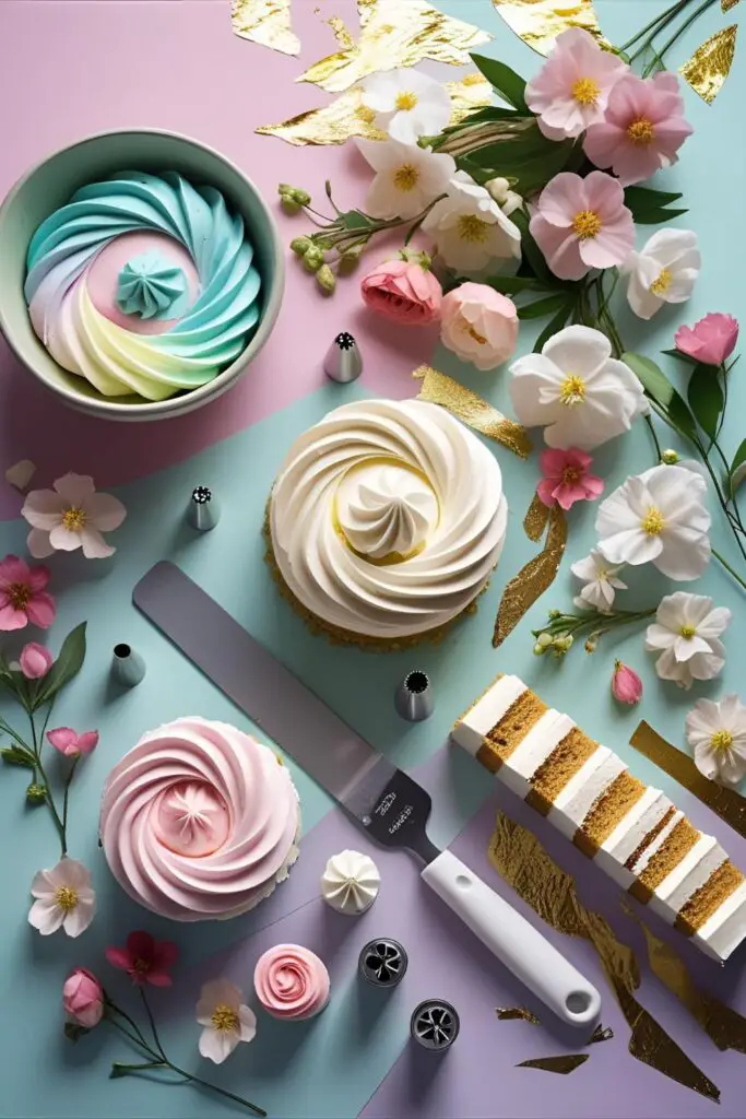  Elegant pastel cake with smooth frosting and gold detail