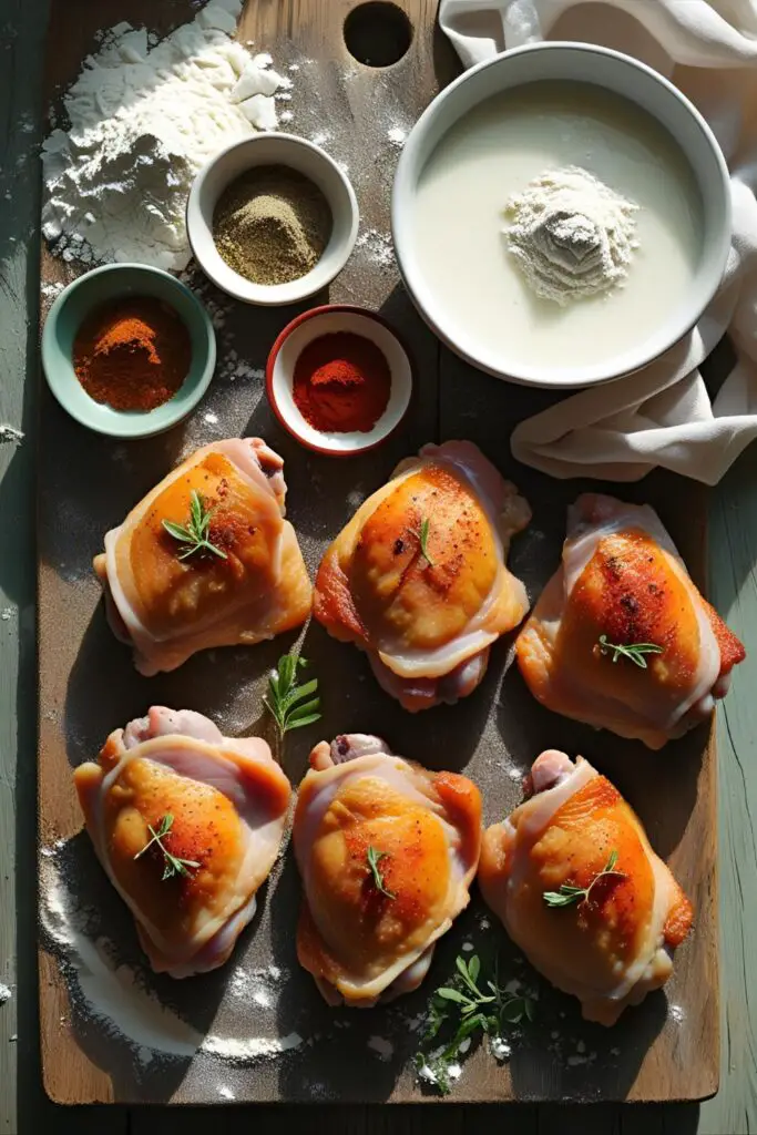 Golden air fryer fried chicken resting on cooling rack