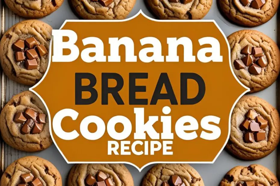 Close-up of banana bread cookie split to show soft interior