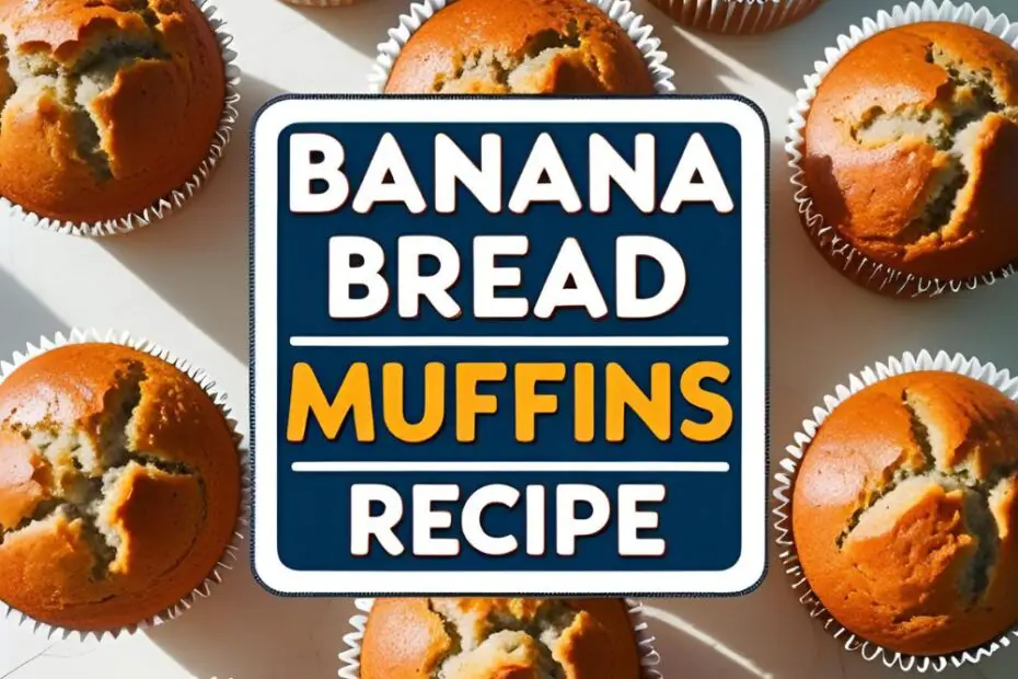 Tray of freshly baked banana bread muffins with golden tops