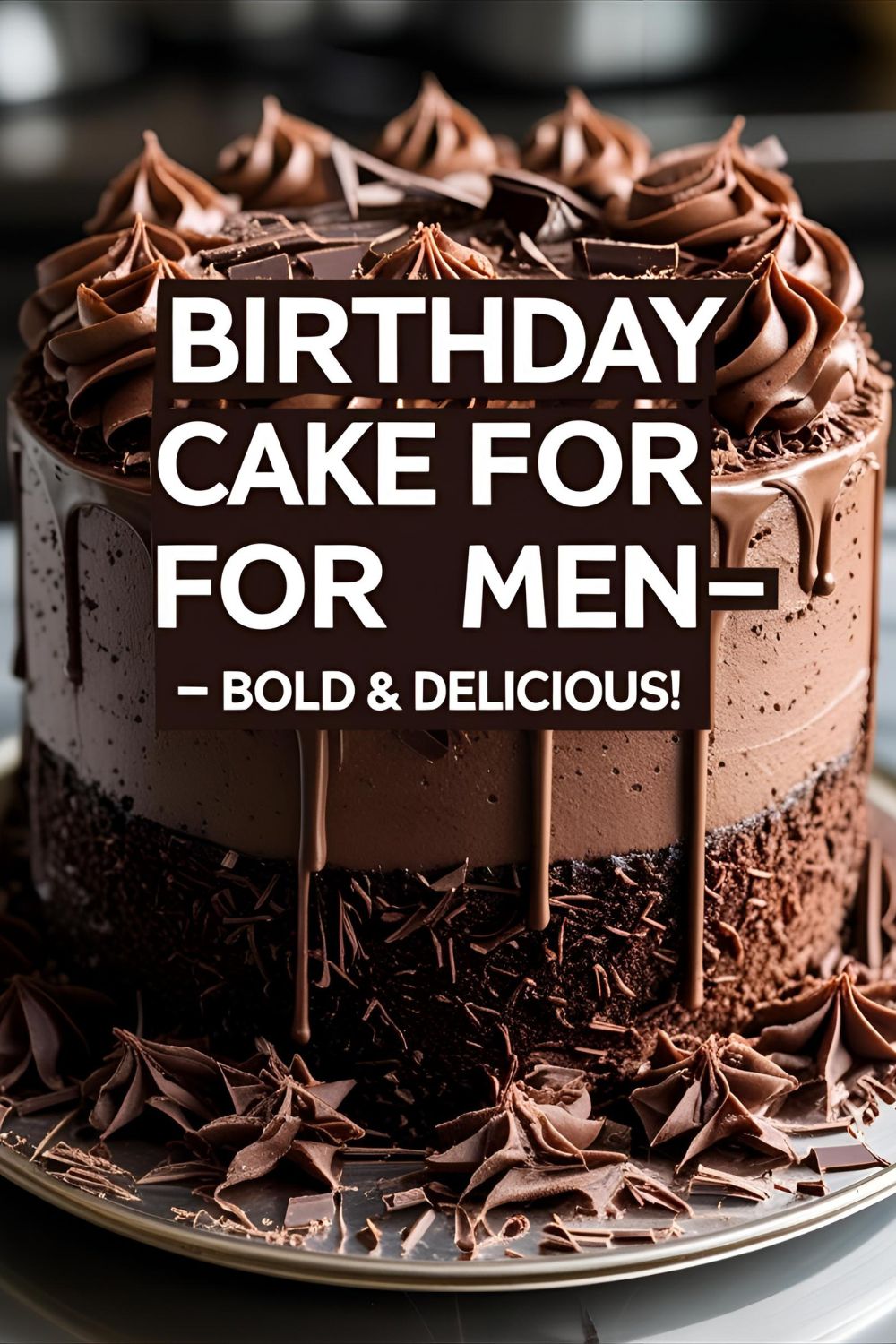 Chocolate espresso cake with shavings and espresso bean garnish