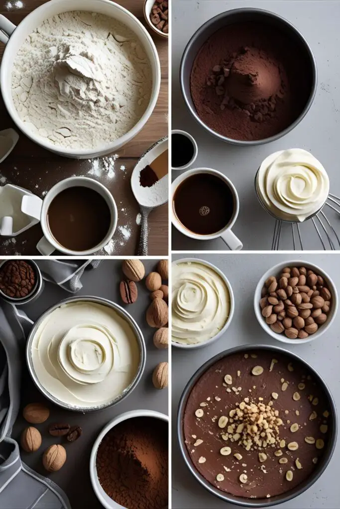 Slice of mocha buttercream cake with espresso and nuts