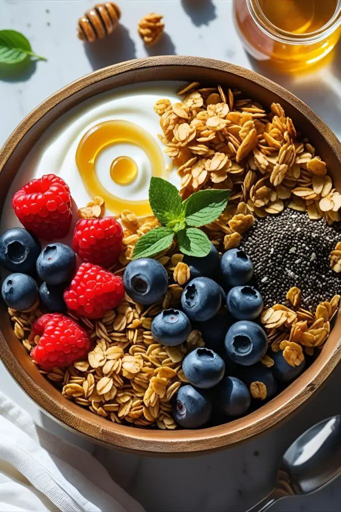  Beautiful yogurt bowl styled on a marble countertop