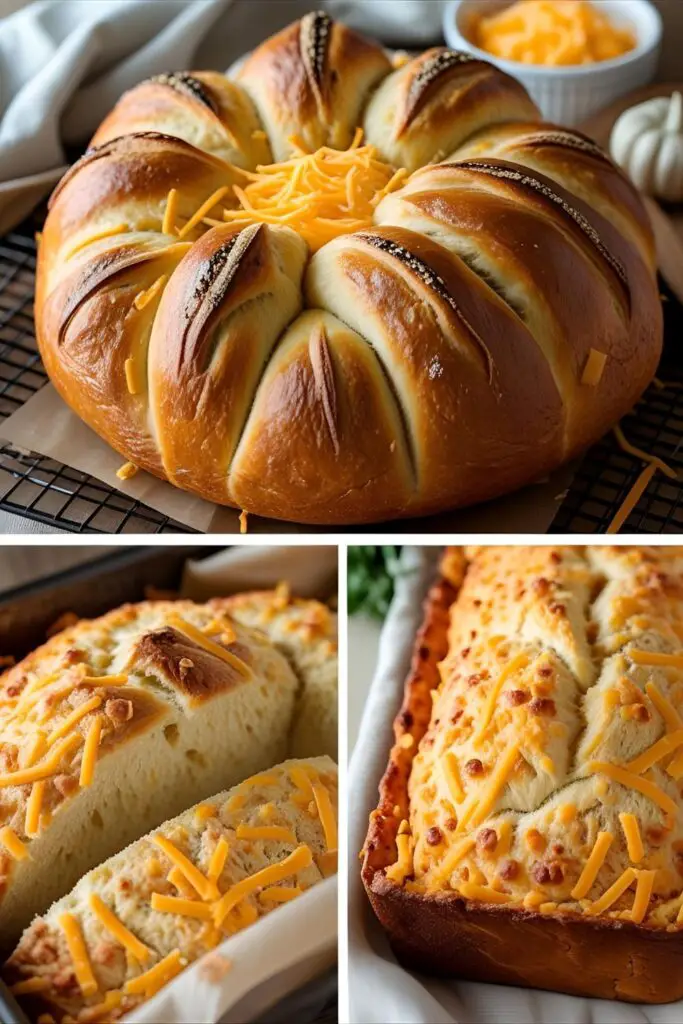 Two cheese bread styles: loaf and pull-apart.