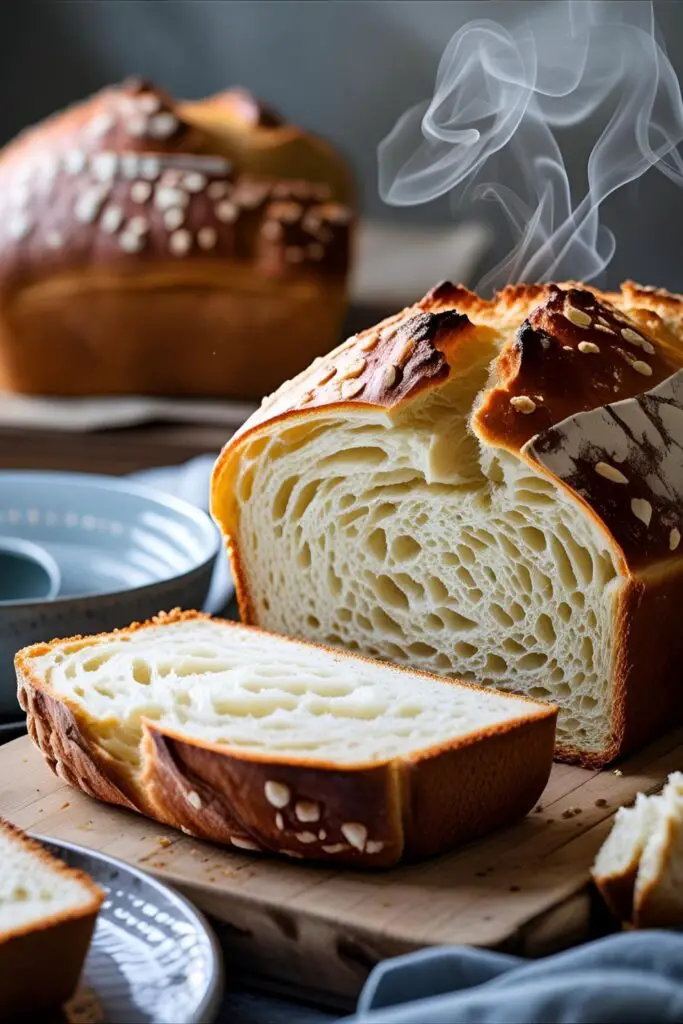 Close-up of sandwich bread slice showing soft crumb structure