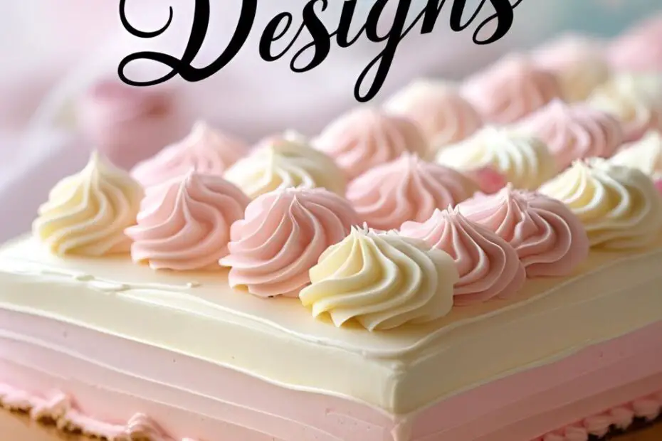 Pastel swirl sheet cake with rosettes and sprinkles