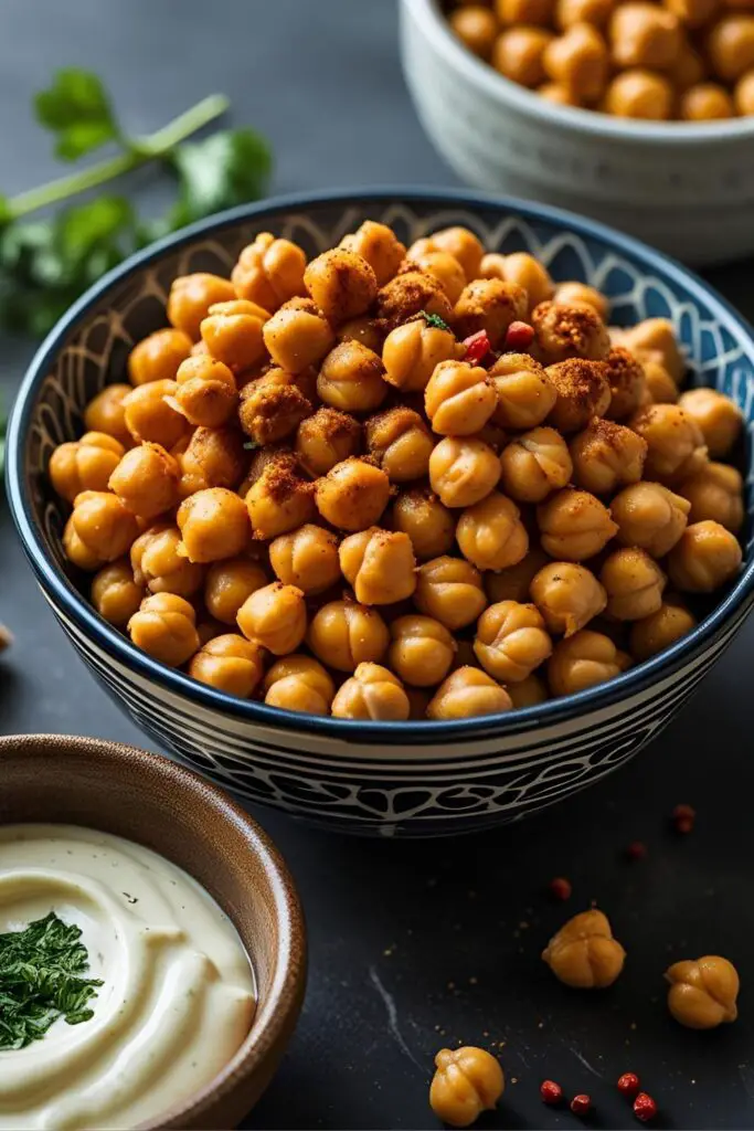 Bowl of smoky crunchy chickpeas ready to eat