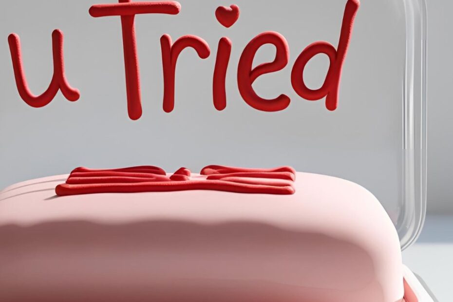 A cute pink bento cake with funny text and the overlay "The Cutest Small Cake Designs You NEED to Try".