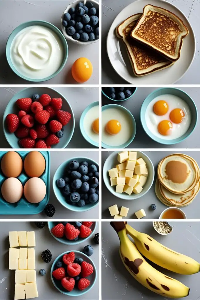 Creative and colorful kids breakfast plate with healthy morning meal ideas