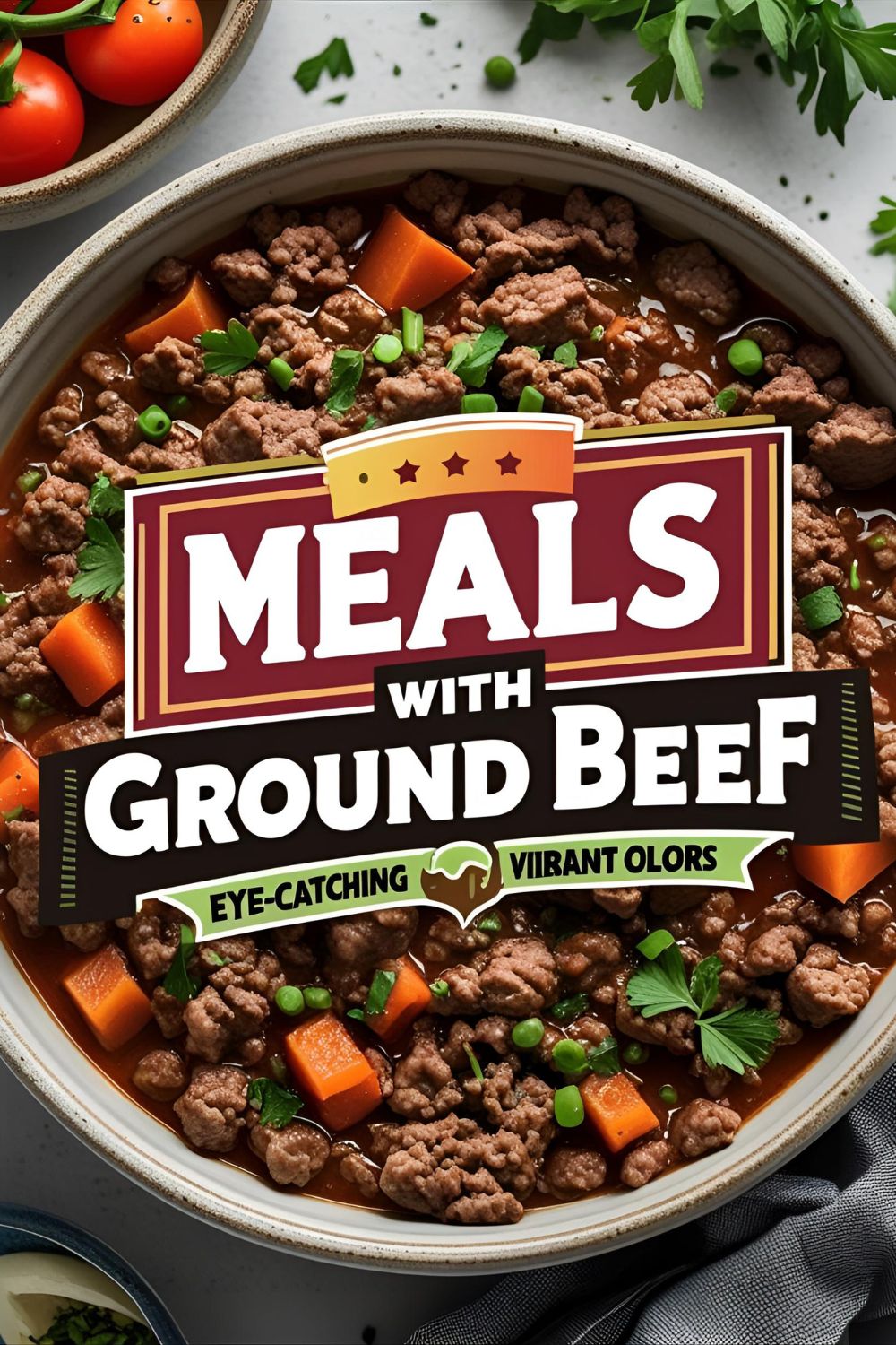 Hearty ground beef dish with bright veggies in a bowl