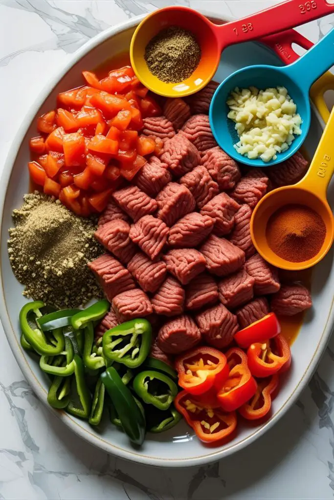 Close-up of ground beef meal served over rice with cheese