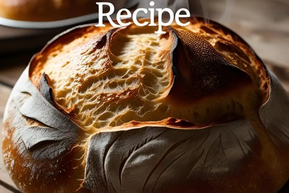Golden sourdough loaf with open crumb cross-section