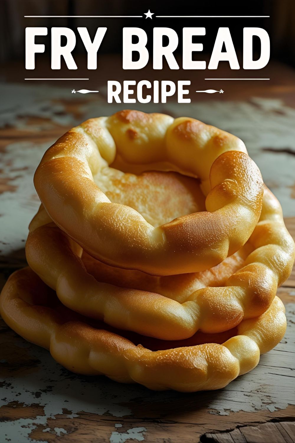 Stack of golden fry bread discs on plate