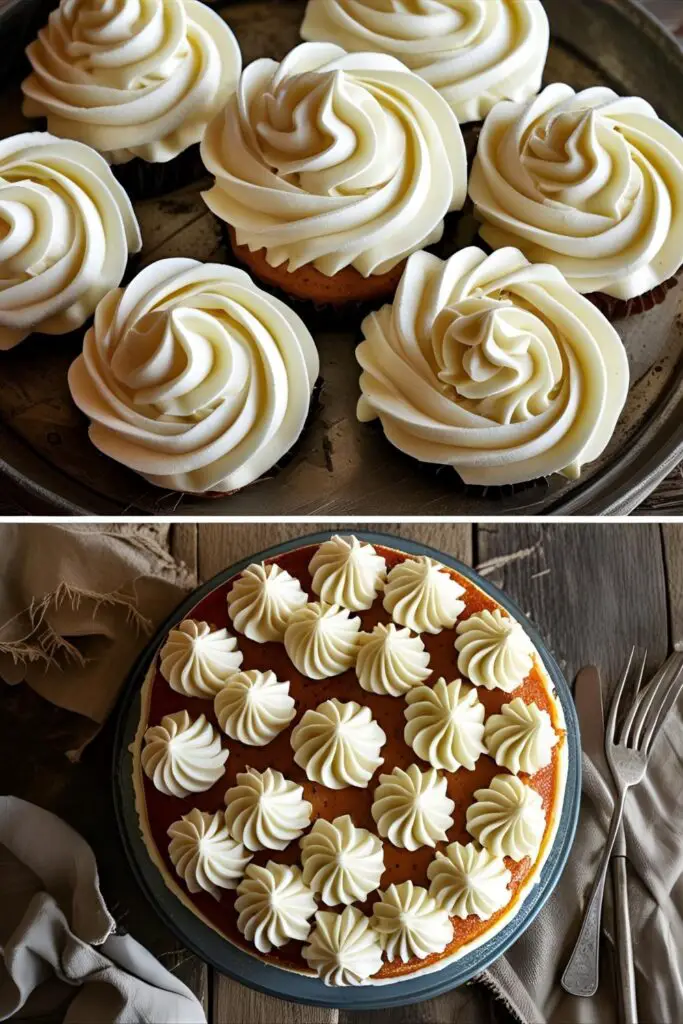 Marble swirl cake top with floral accents and drip edge