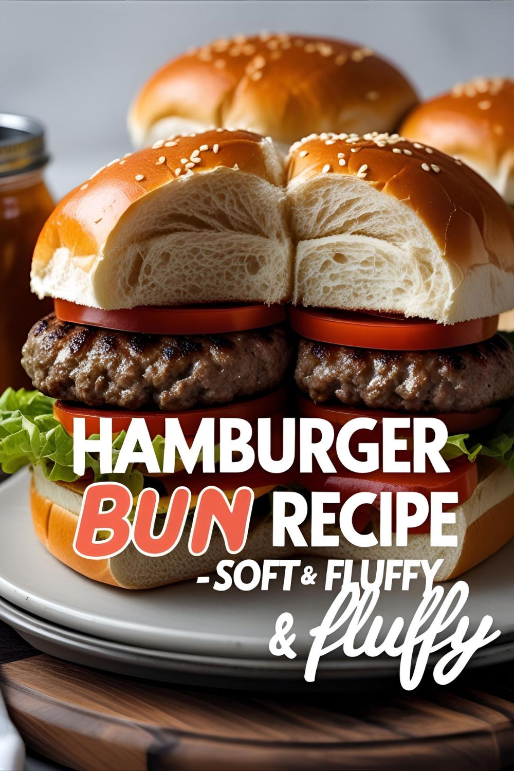 Split hamburger bun with burger inside showcasing pillowy texture